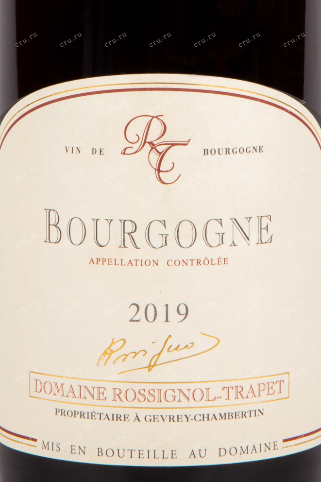 Этикетка вина Bougogne Domaine Rossignol-Trapet 0.75 л