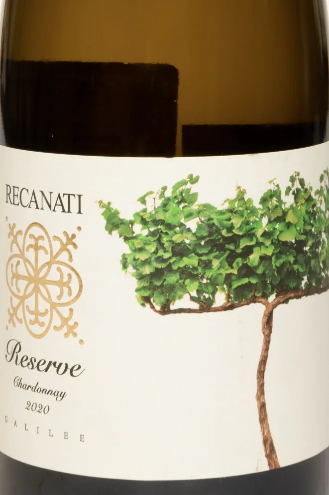 Этикетка Recanati Chardonnay Reserve kosher 2020 0.75 л