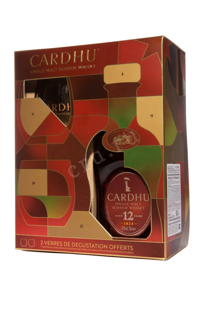 В подарочной коробке Cardhu 12 Years Single Malt in gift box with 2 glasses 0.7 л