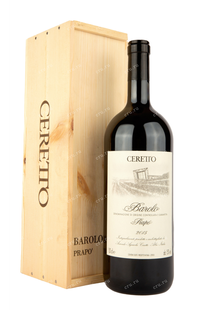 Вино Ceretto Barolo Prapo DOGC in woodbox 2015 1.5 л