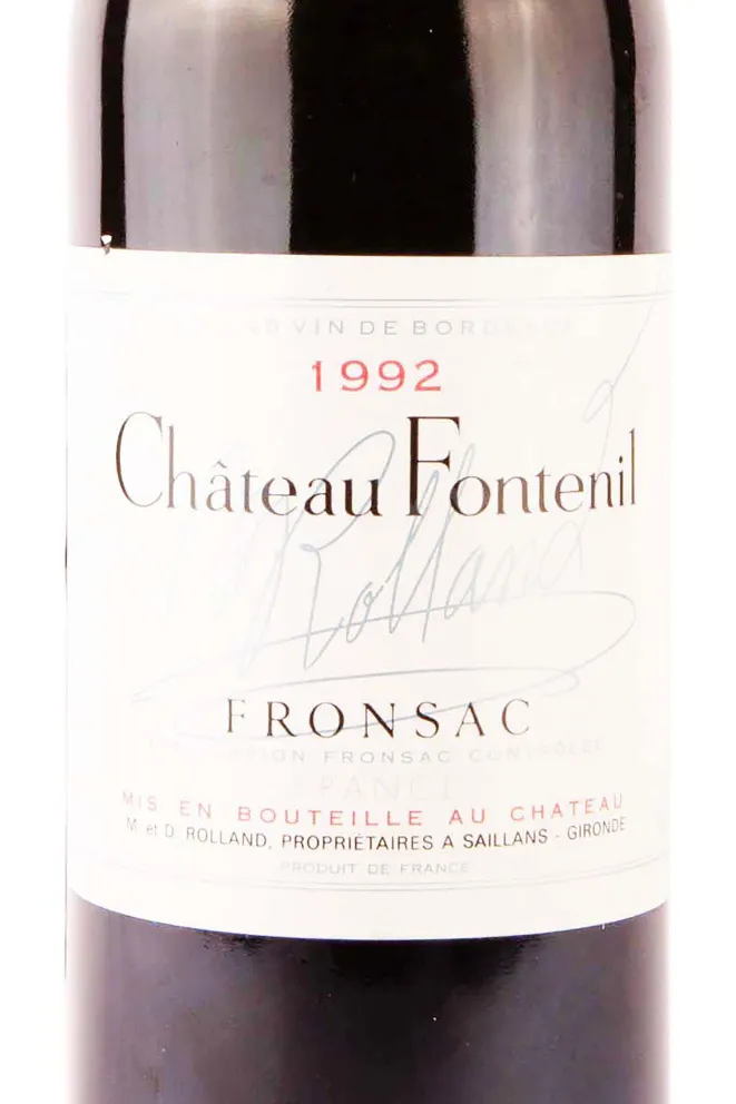 Этикетка Chateau Fontenil Rolland Collection 1992 0.75 л