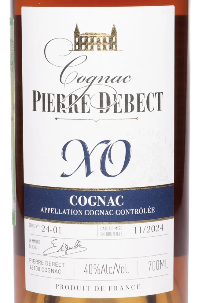 Этикетка Pierre Debect XO in gift box 2013 0.7 л