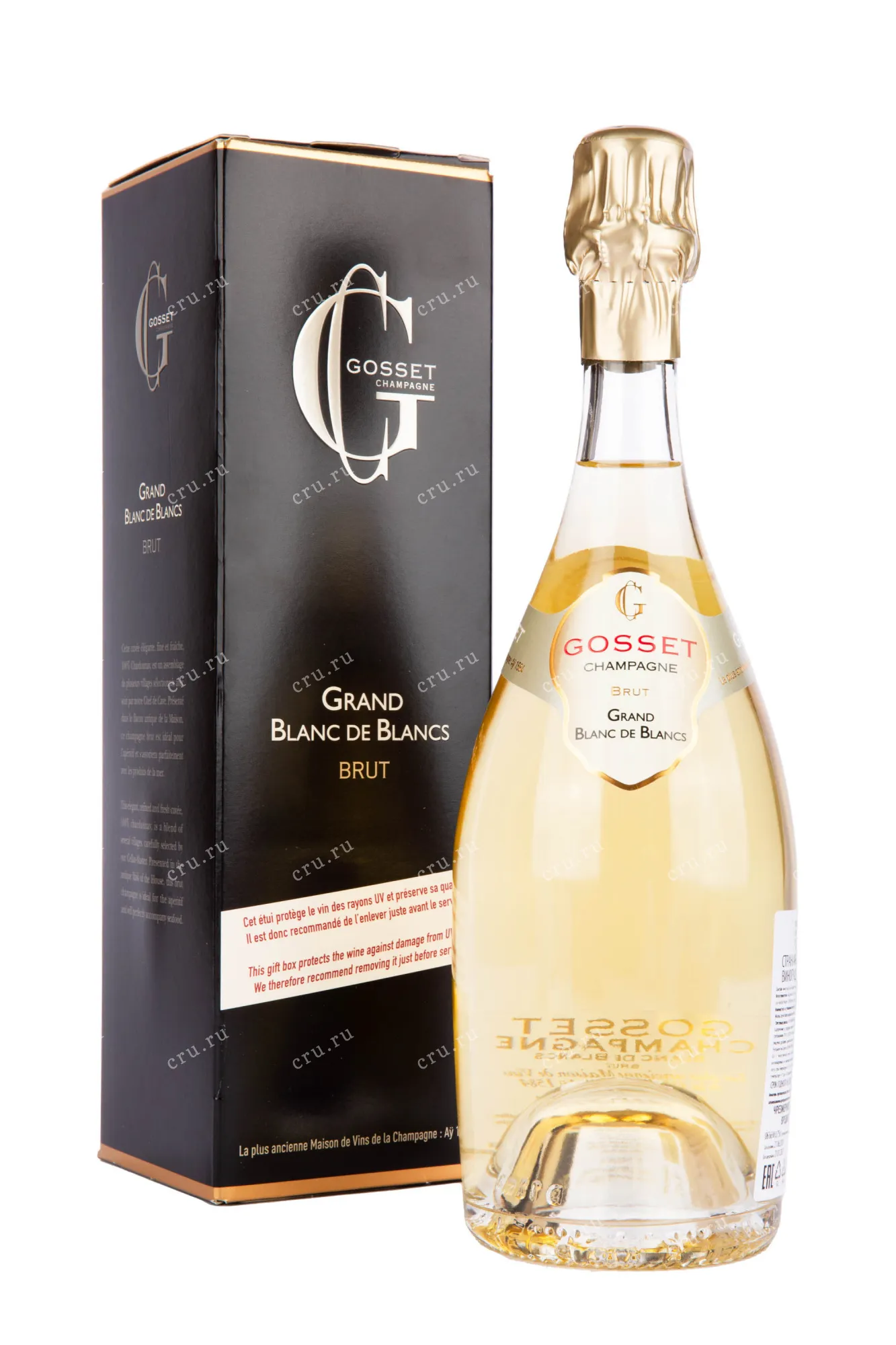 Фото — Шампанское Gosset Grand Blanc de Blancs in gift box 2019 0.75 л