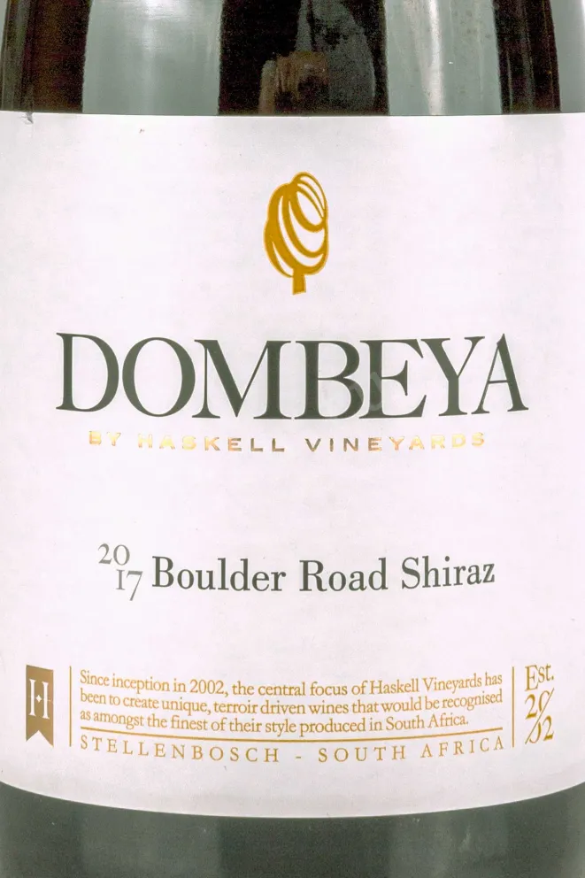 Этикетка Dombeya Boulder Road Shiraz 2017 0.75 л