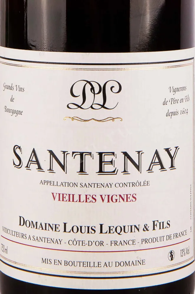 Этикетка Santenay Vieilles Vignes Domaine Louis Lequin et Fils 2016 0.75 л