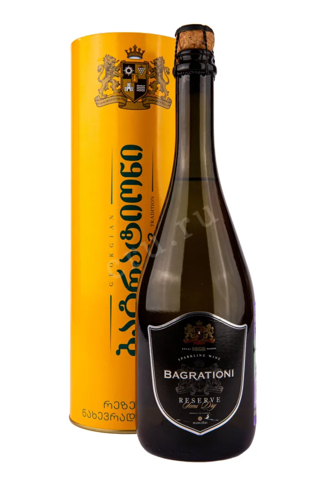 Игристое вино Bagrationi Reserve white demi-sec in gift box 2022 0.75 л