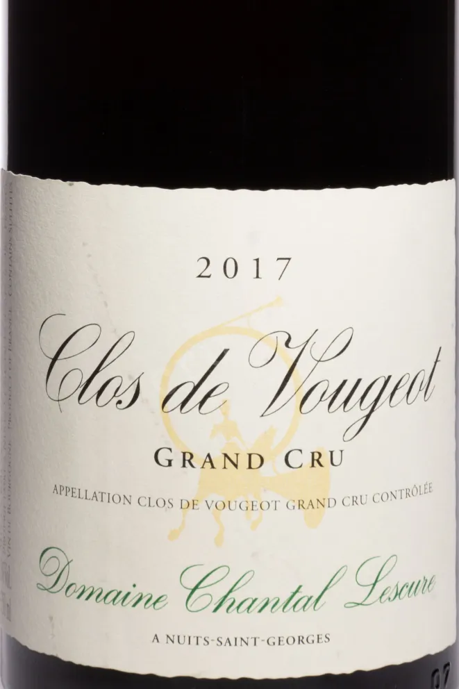 Этикетка Domaine Chantal Lescure Clos de Vougeot Grand Cru 2017 0.75 л