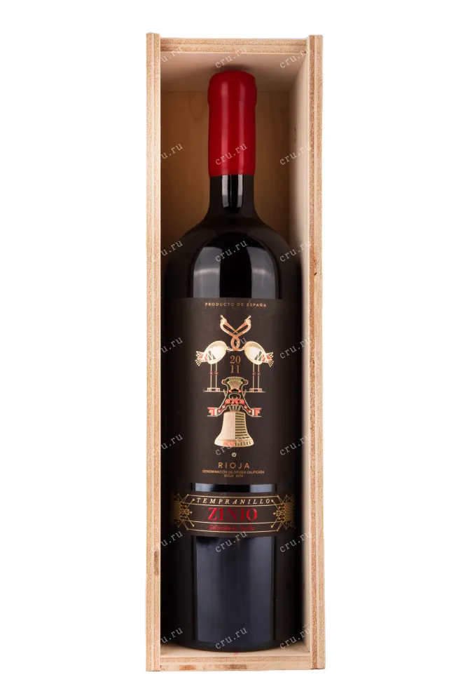 Вино Zinio Rioja Tempranillo Seleccion de Suelos DOin wooden box 2011 1.5 л