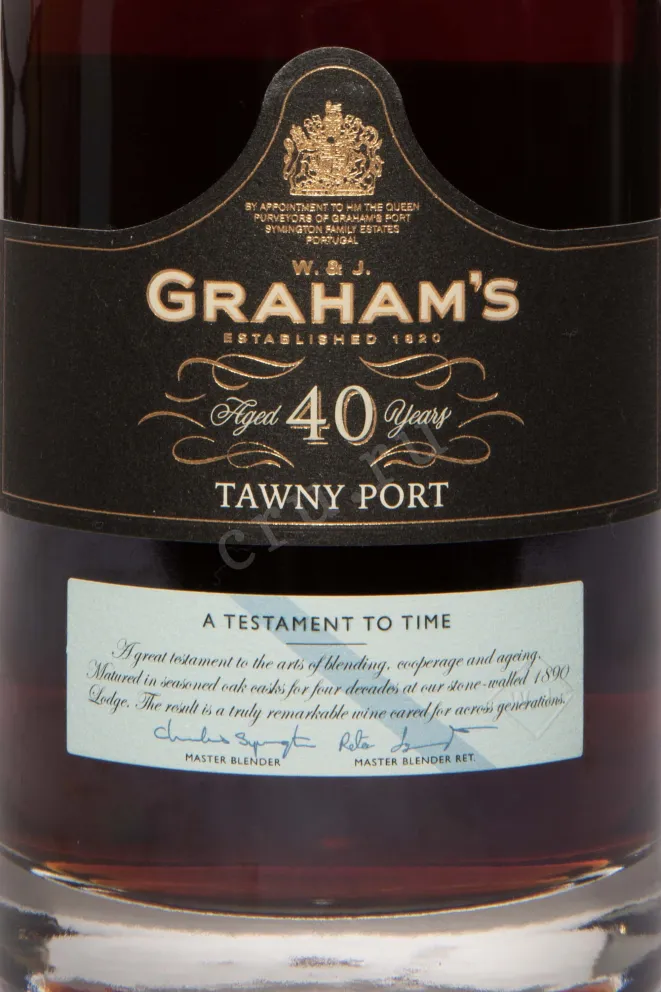 Этикетка Grahams 40 years Tawny with gift box 1994 0.75 л