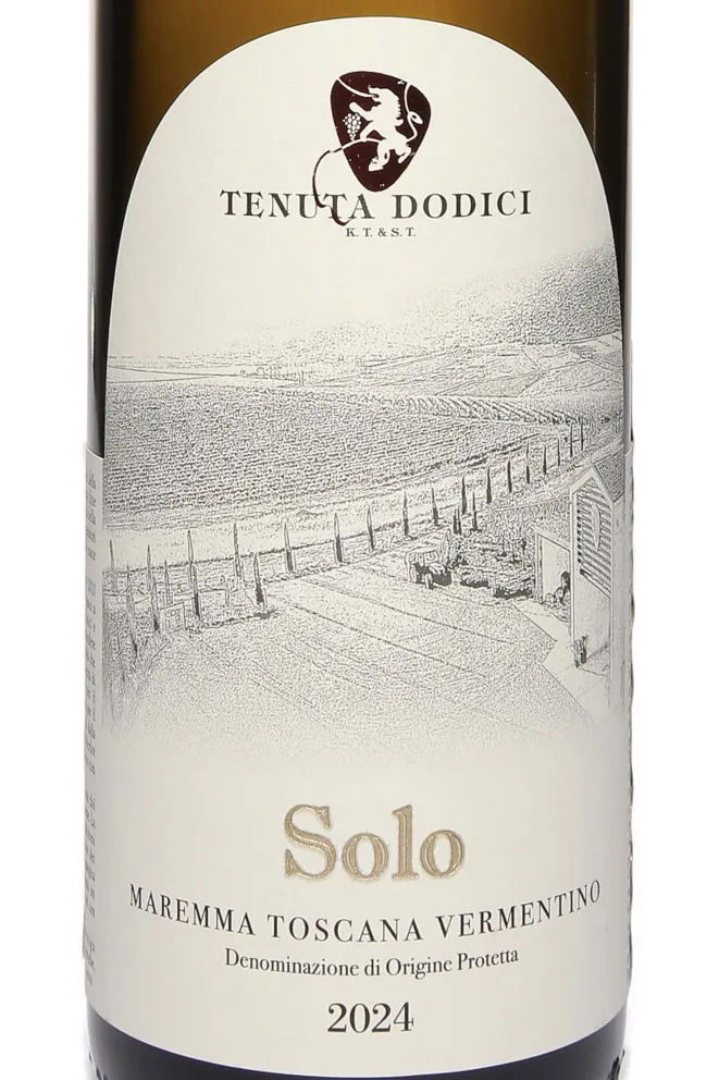 Этикетка Tenuta Dodici Solo Dodici Vermentino Maremma 2024 0.75 л