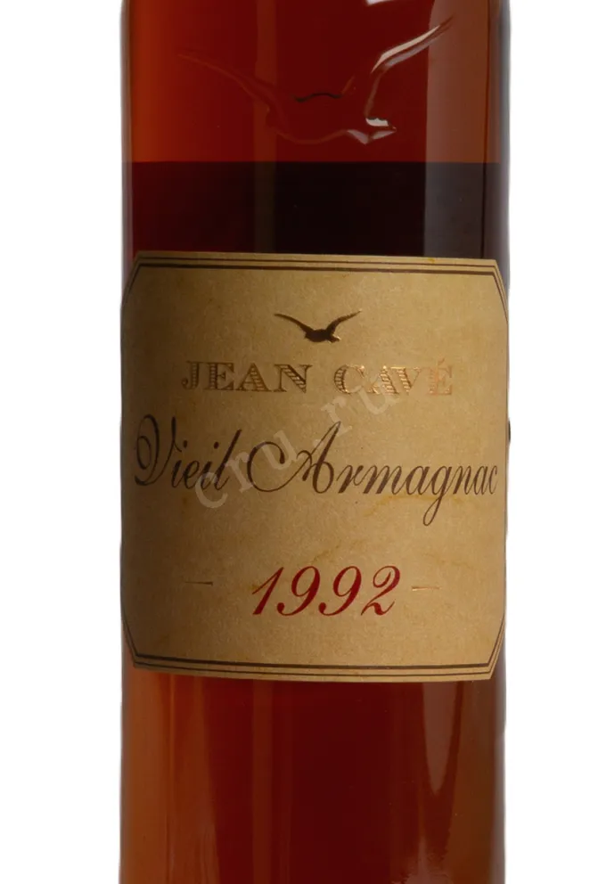 Этикетка Jean Cave Vieil Armagnac 1992 AOC wooden box 1992 0.7 л