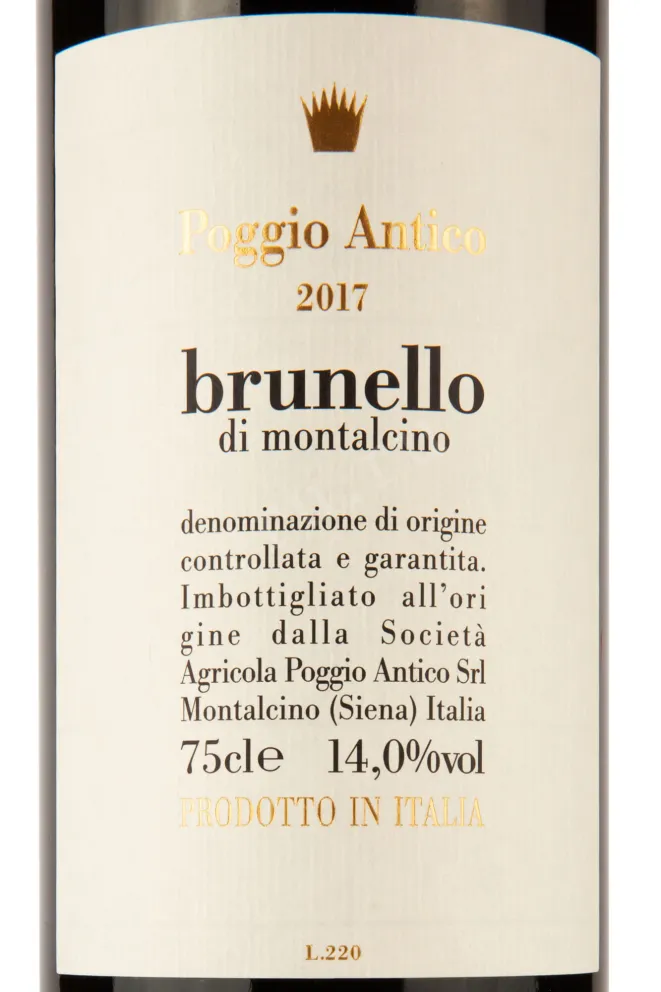 Этикетка Poggio Antico Brunello di Montalcino Reserva 2017 0.75 л