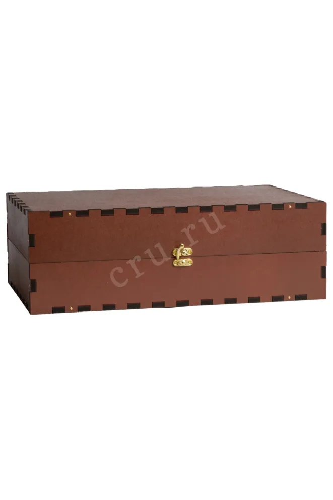 Gift Red Wooden Box For Two Bordeaux Bottles