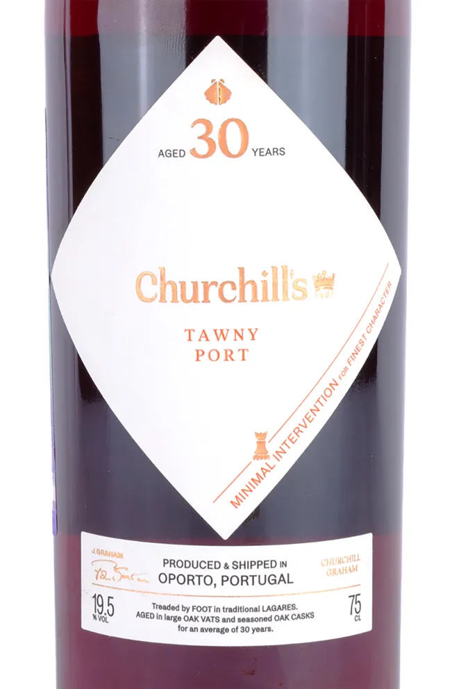 Этикетка Churchills 30 years Tawny 0.5 л
