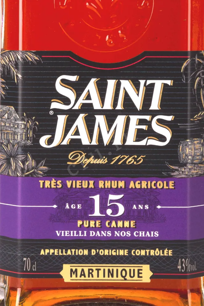 Контрэтикетка Saint James Vieux Agricole in gift box 0.7 л