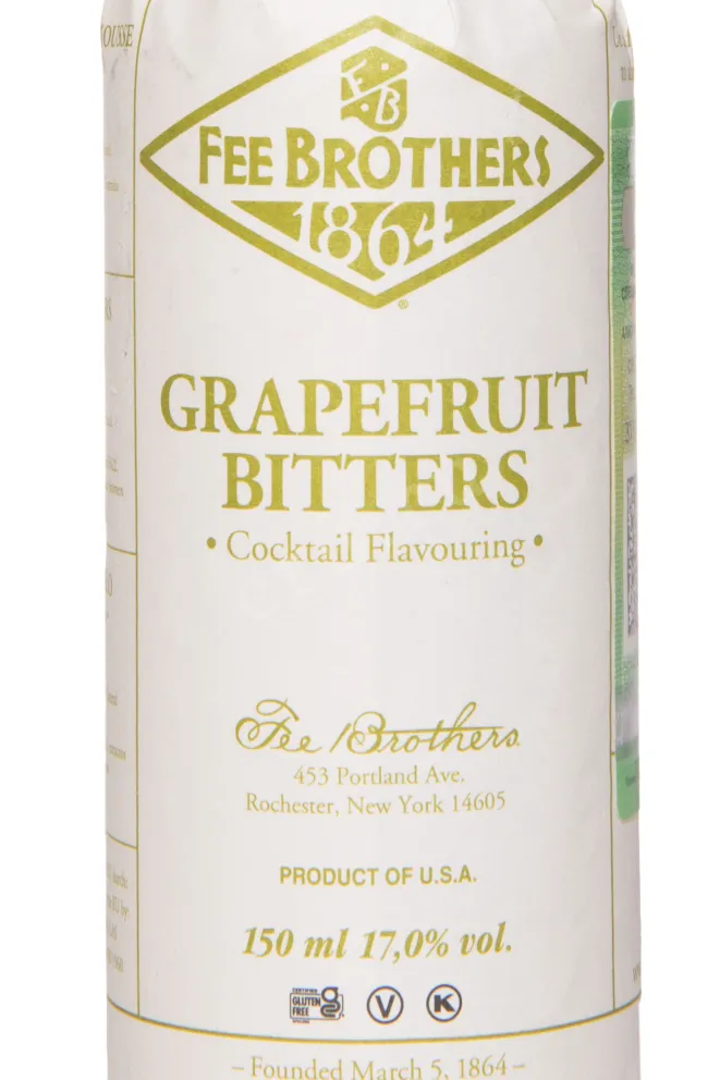 Этикетка Fee Brothers Grapefruit 0.15 л