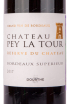 Этикетка вина Chateau Pey La Tour Reserve du Chateau Bordeaux Superieur 0.75 л