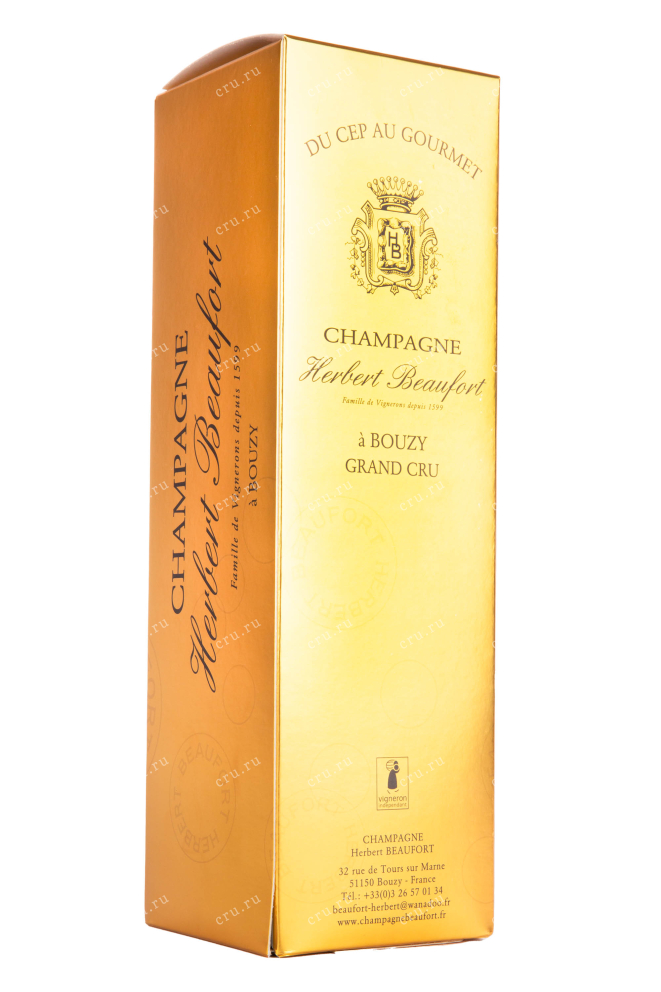 Подарочная коробка игристого вина Herbert Beaufort Carte d'Or Bouzy Grand Cru 1.5 л