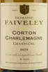 Этикетка Corton-Charlemagne Grand Cru Domain Faiveley 2020 0.75 л