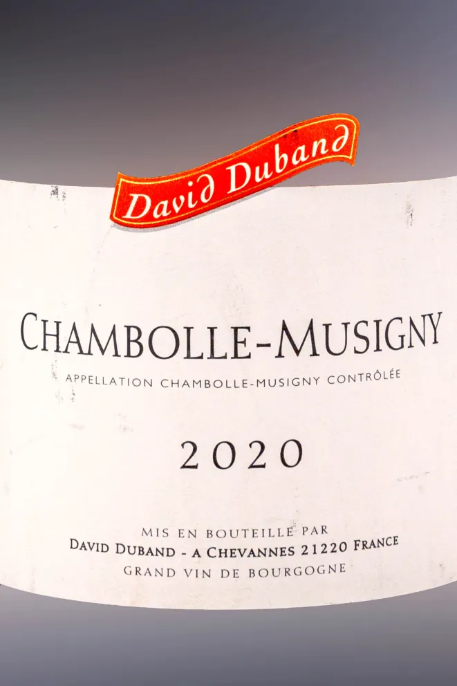 Этикетка David Duband Chambolle-Musigny 2020 0.75 л