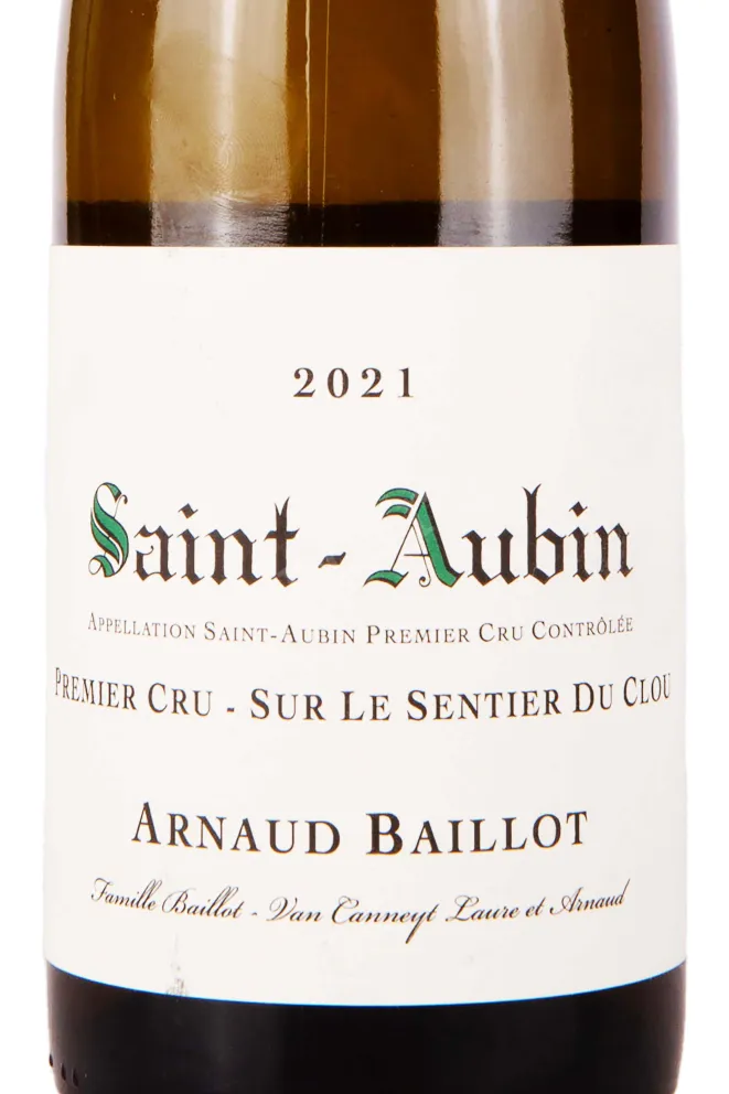 Этикетка Arnaud Baillot Saint-Aubin Sur Le Sentier du Clou Premier Cru 2021 0.75 л