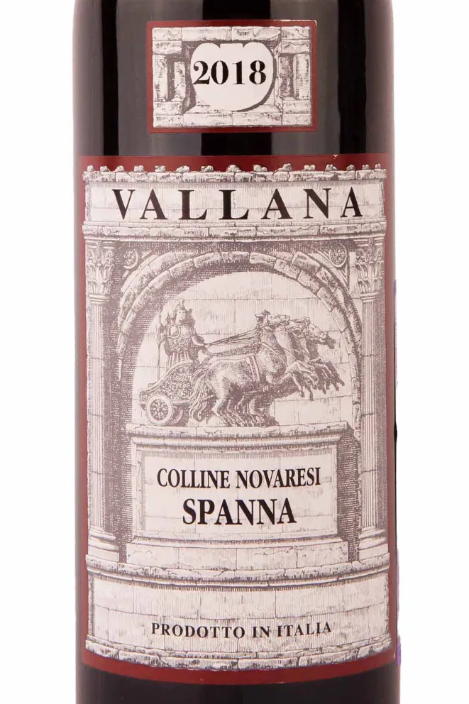 Этикетка Vallana Spanna Colline Novaresi 2018 0.75 л
