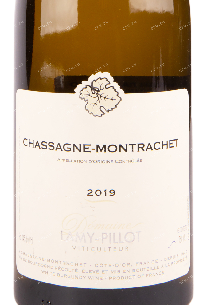 Этикетка вина Domaine Lamy-Pillot Chassagne-Montrachet 2019 0.75 л