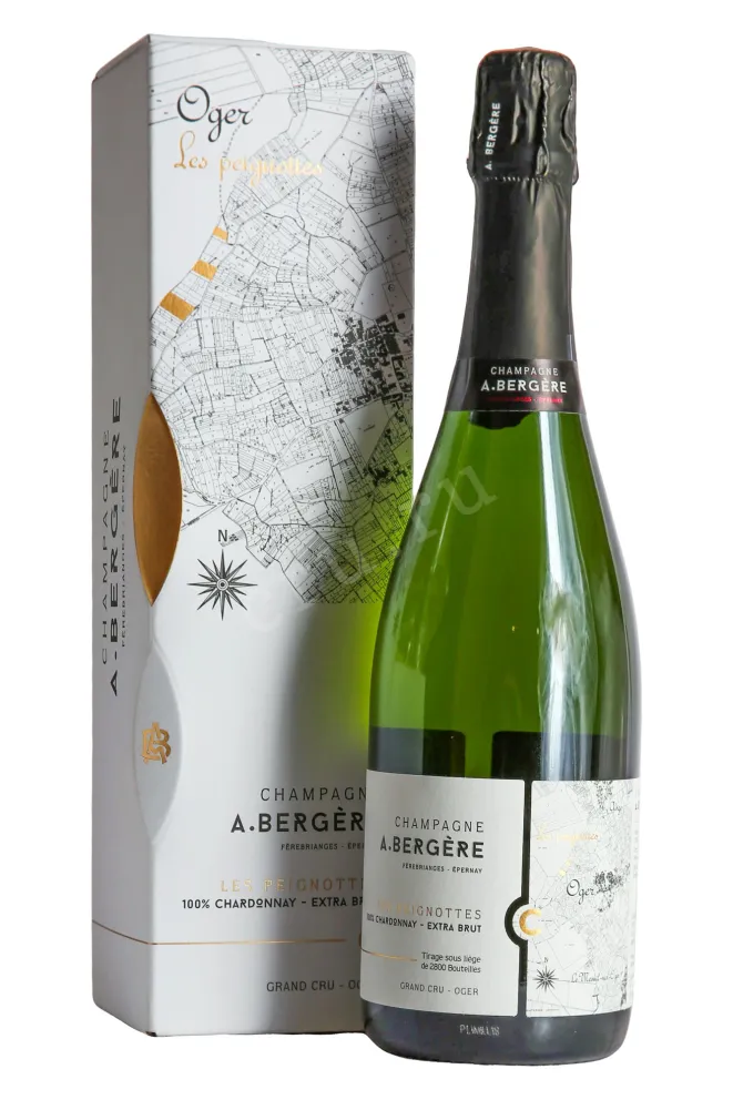 Шампанское  A. Bergère Les Peignottes Grand Cru Oger Extra Brut in gift box 2018 0.75 л