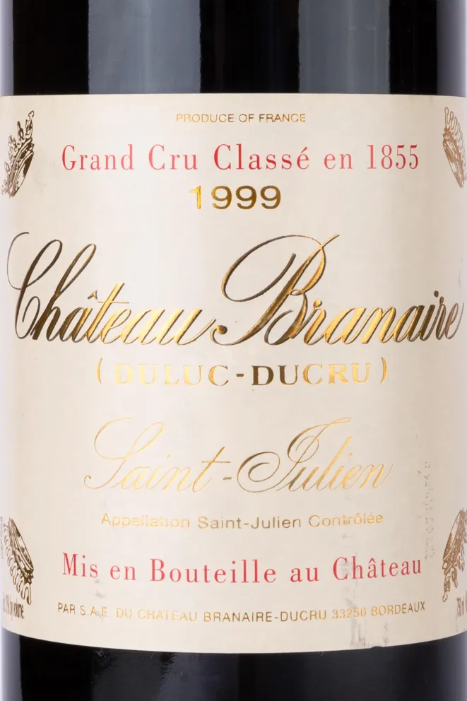 Этикетка Saint-Julien Chateau Branaire-Ducru 1999 0.75 л