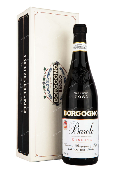 Вино Borgogno Barolo Riserva with gift box 1961 0.72 л