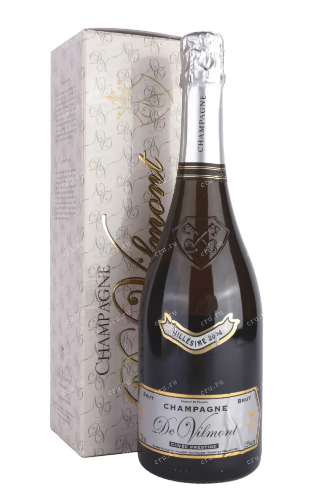 Шампанское Champagne De Vilmont Cuvee Prestige Millesime Brut gift box 2016 0.75 л