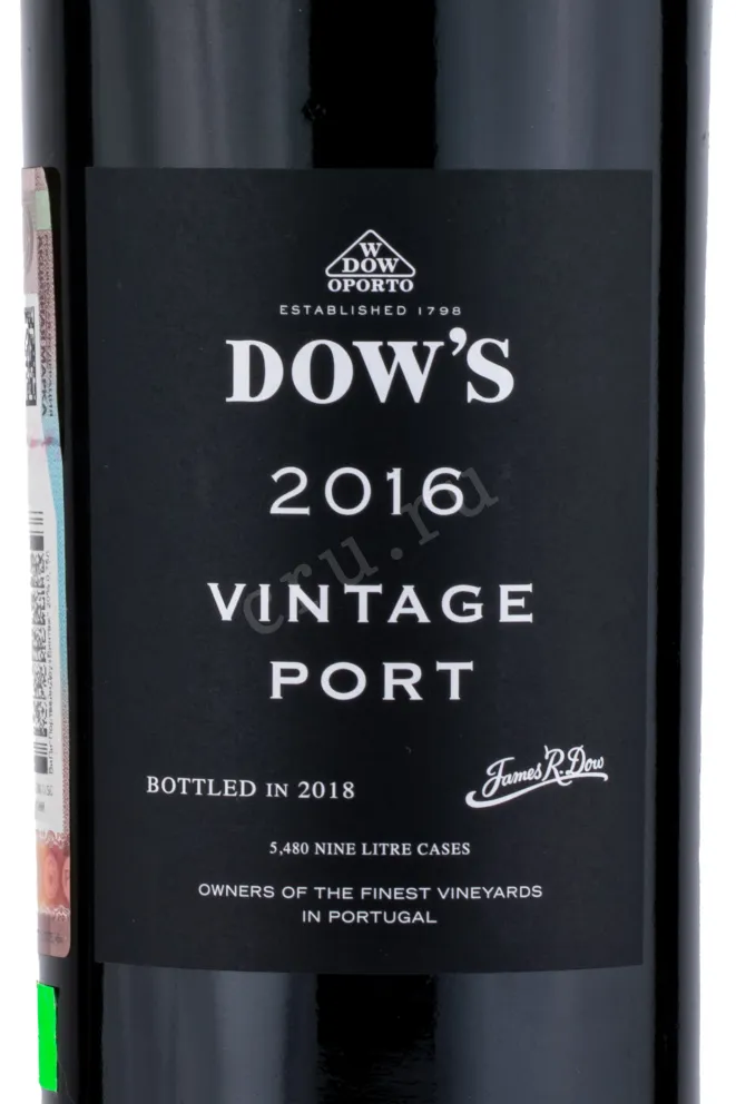 Этикетка портвейна  Доуз Винтаж 2016 0.75 л
