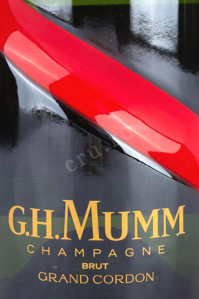 Этикетка Mumm Grand Cordon Brut in giftset with 2 glasses 2016 0.75 л