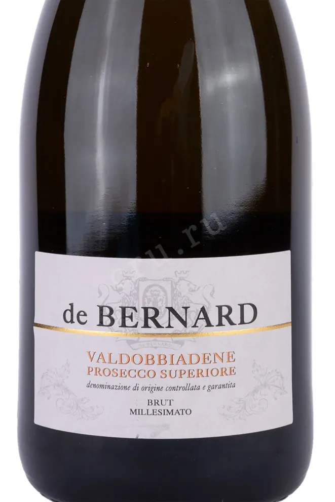 Этикетка De Bernard Valdobbiadene Prosecco Superiore Brut Millesimato 2021 0.75 л