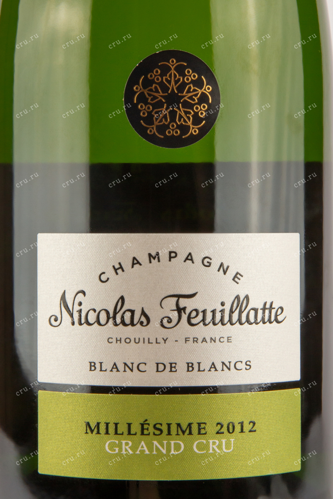 Этикетка шампанского Николя Фейят Гран Крю Блан де Блан 0,75