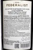 Контрэтикетка Federalist Lodi Cabernet Sauvignon 2022 0.75 л