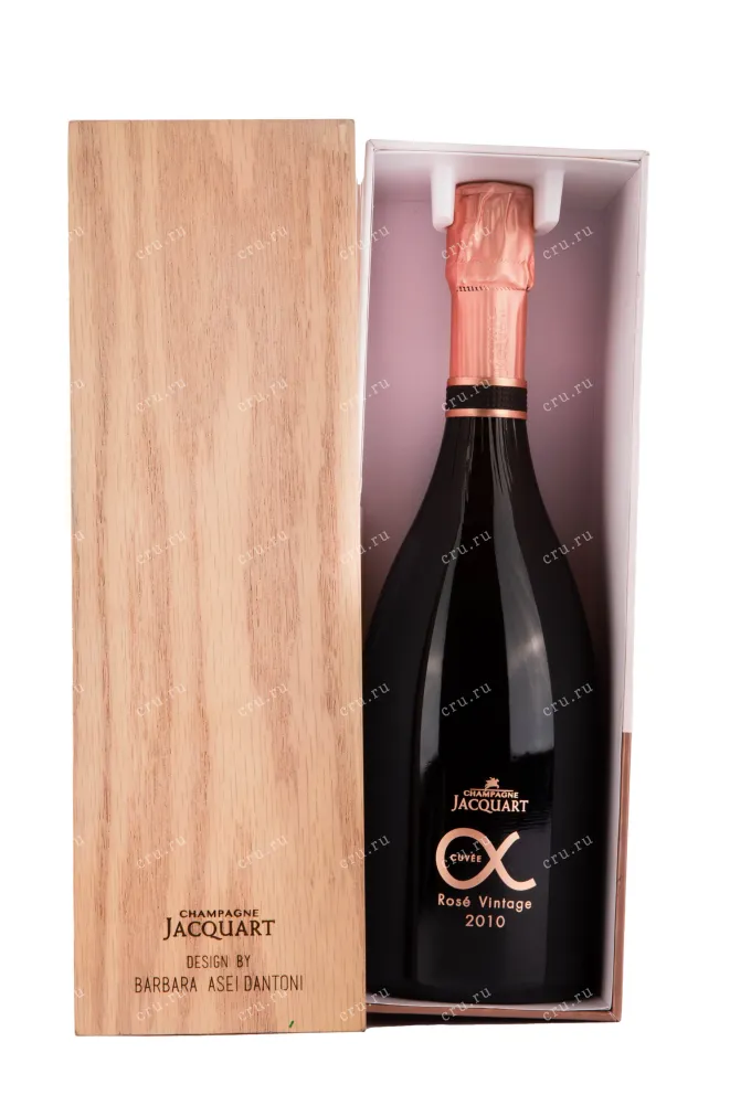 Подарочная коробка игристого вина Jacquart Cuvee Alpha Rose Vintage with gift box 2010 0.75 л