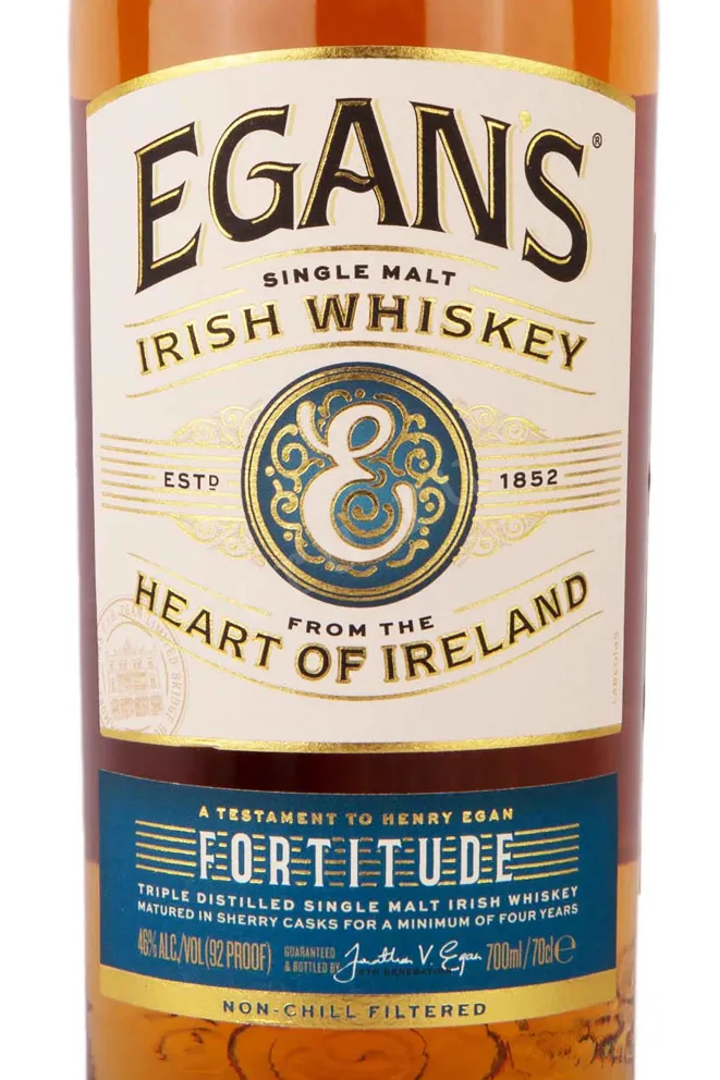 Этикетка Egans Fortitude in gift box 0.7 л