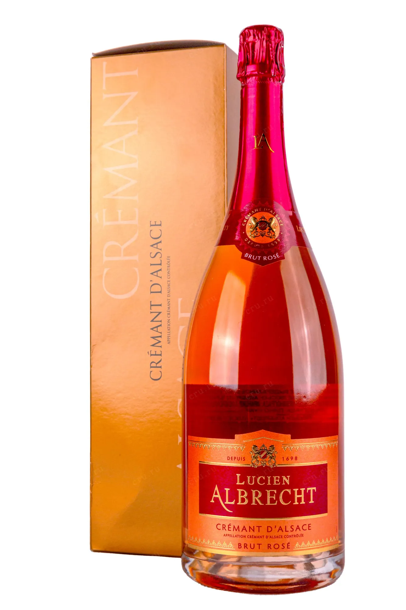 Фото — Игристое вино Cremant d`Alsace Lucien Albrecht Rose with gift box  1.5 л