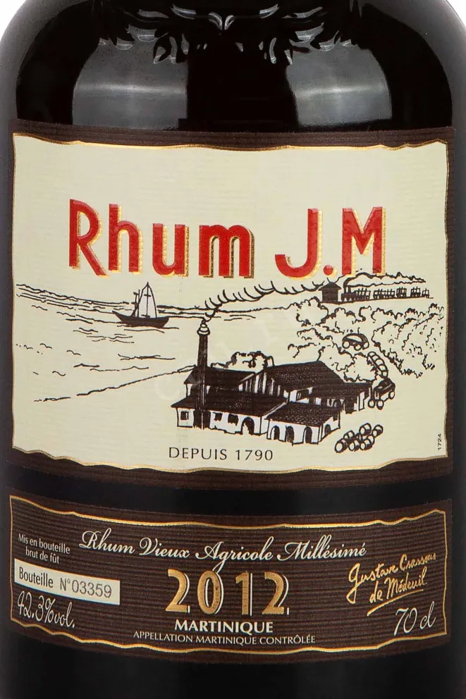 Этикетка J.M Millesime in gift box 2012 0.7 л