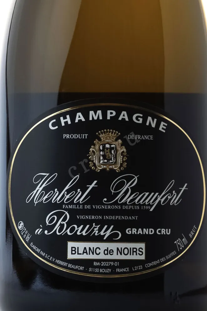 Этикетка Herbert Beaufort Blanc de Noirs Bouzy Grand Cru 2022 0.75 л