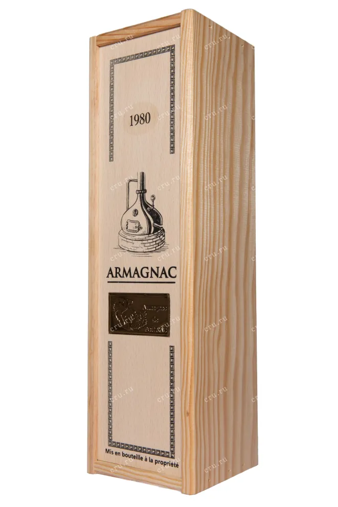 Деревянная коробка De Pontiac Bas-Armagnac in wooden box 1980 0.7 л