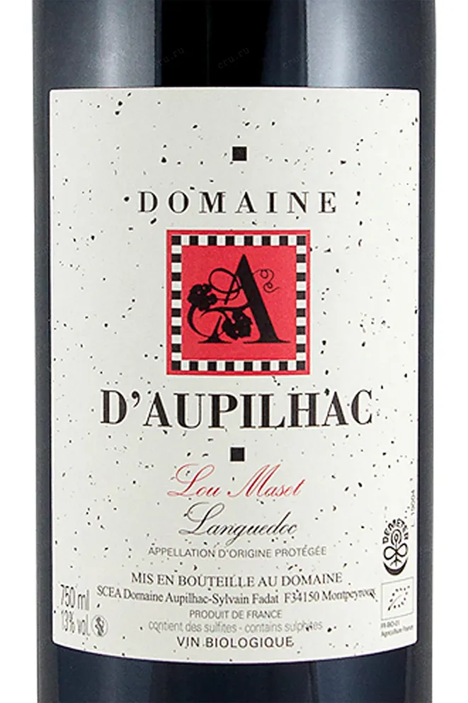 Этикетка Domaine d`Aupilhac Lou Maset 2014 0.75 л