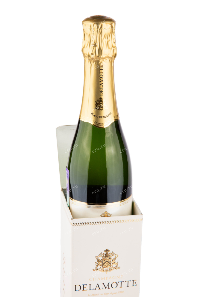 Бутылка в коробке шампанского Delamotte Blanc de Blancs with gift box 0.375 л