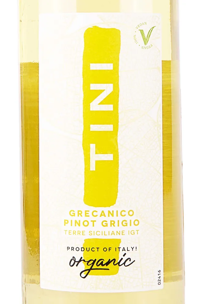 Этикетка Tini Grecanico Pinot Grigio Biologico 2022 0.75 л