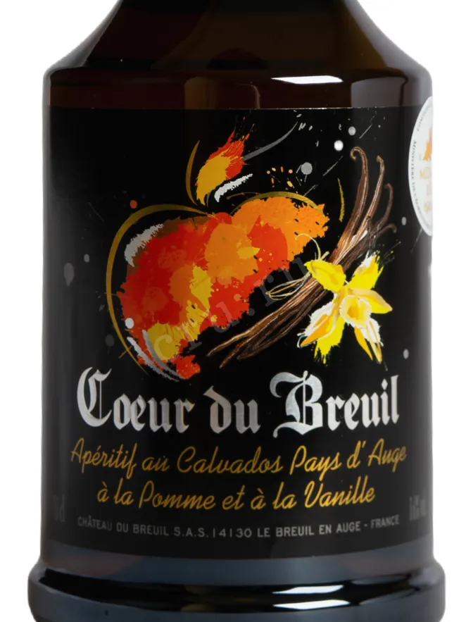 Этикетка Coeur Du Breuil Aperitiv au Calvados Pays D’Auge a la Pomme et a la Vanille 0.7 л