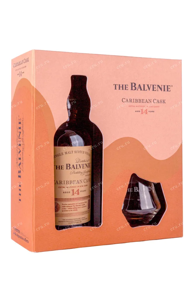 Подарочная коробка Balvenie Caribbean Cask 14 years old in giftset with 2 glasses 0.75 л