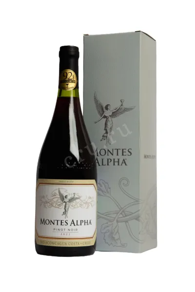 Вино Montes Alpha Pinot Noir DO in gift box 2022 0.75 л