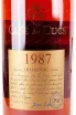 Этикетка Cles des Ducs 1987 0.7 л