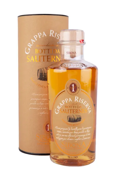 Граппа Sibona Riserva Sauternes Wood Finish in tube  0.5 л